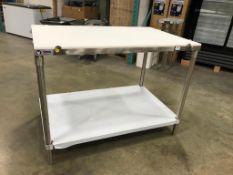 OMCAN 30" x 48" SOLID POLY TOP TABLE WITH STAINLESS STEEL UNDER SHELF