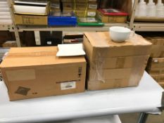 NEW - CASE OF 70Z WHITE CERAMIC CUPS WITH SAUCERS - LOT OF (24 CUPS & 24 SAUCERS)