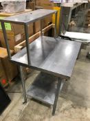 36" X 30" STAINLESS STEEL TABLE WITH SINGLE OVERSHELF WELDED ON