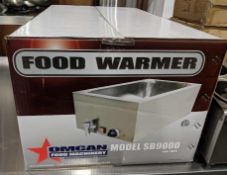 OMCAN FULL SIZE FOOD WARMER WITH DRAIN, OMCAN SB9000 ITEM#19076 - NEW