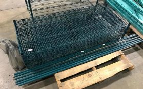 PALLET OF ASSORTED WIRE STORAGE RACK PARTS INCLUDING: