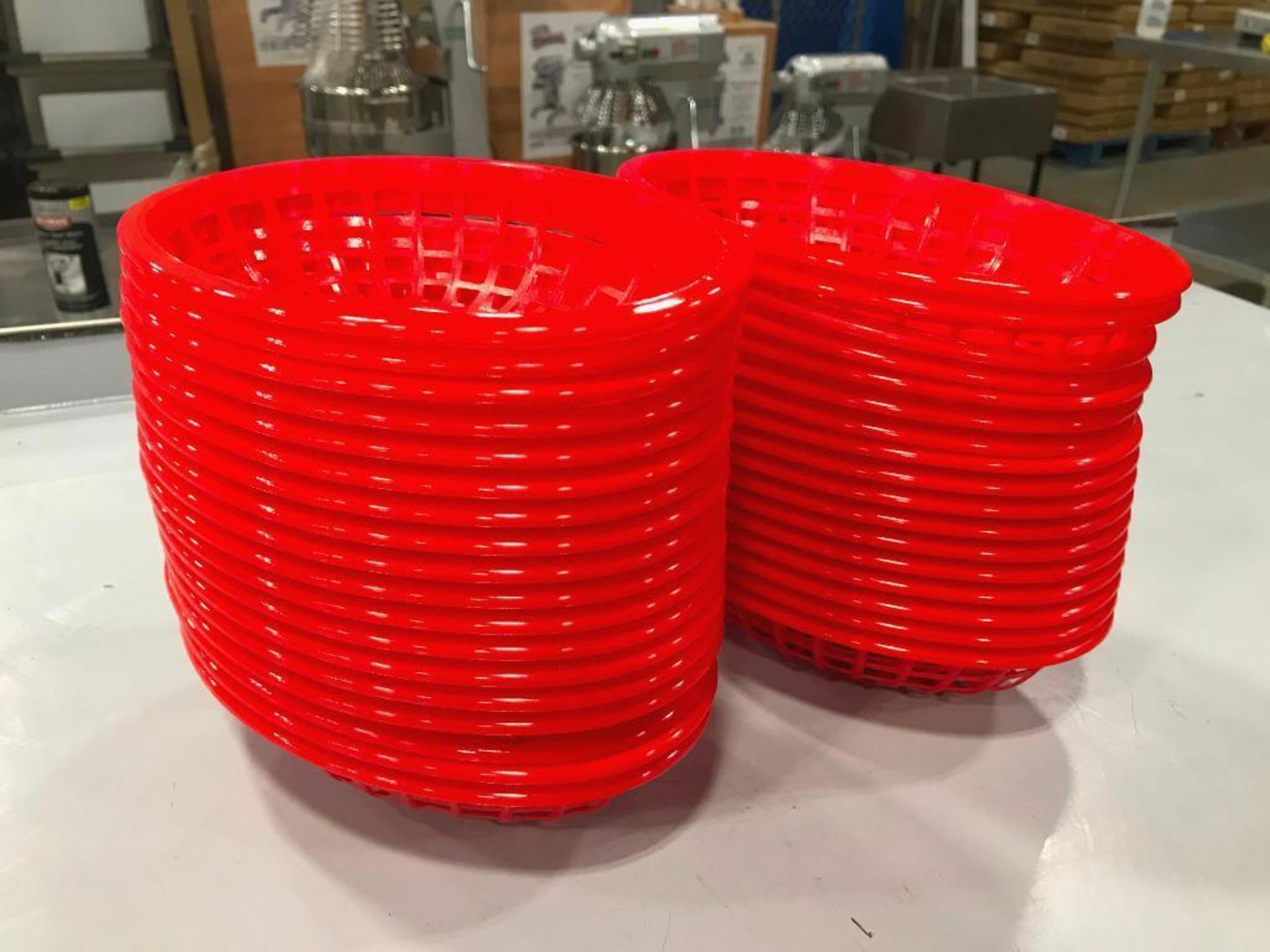 7.75" RED OVAL PLASTIC FOOD BASKET, JOHNSON ROSE 80714 - LOT OF 36 - NEW - Image 2 of 2