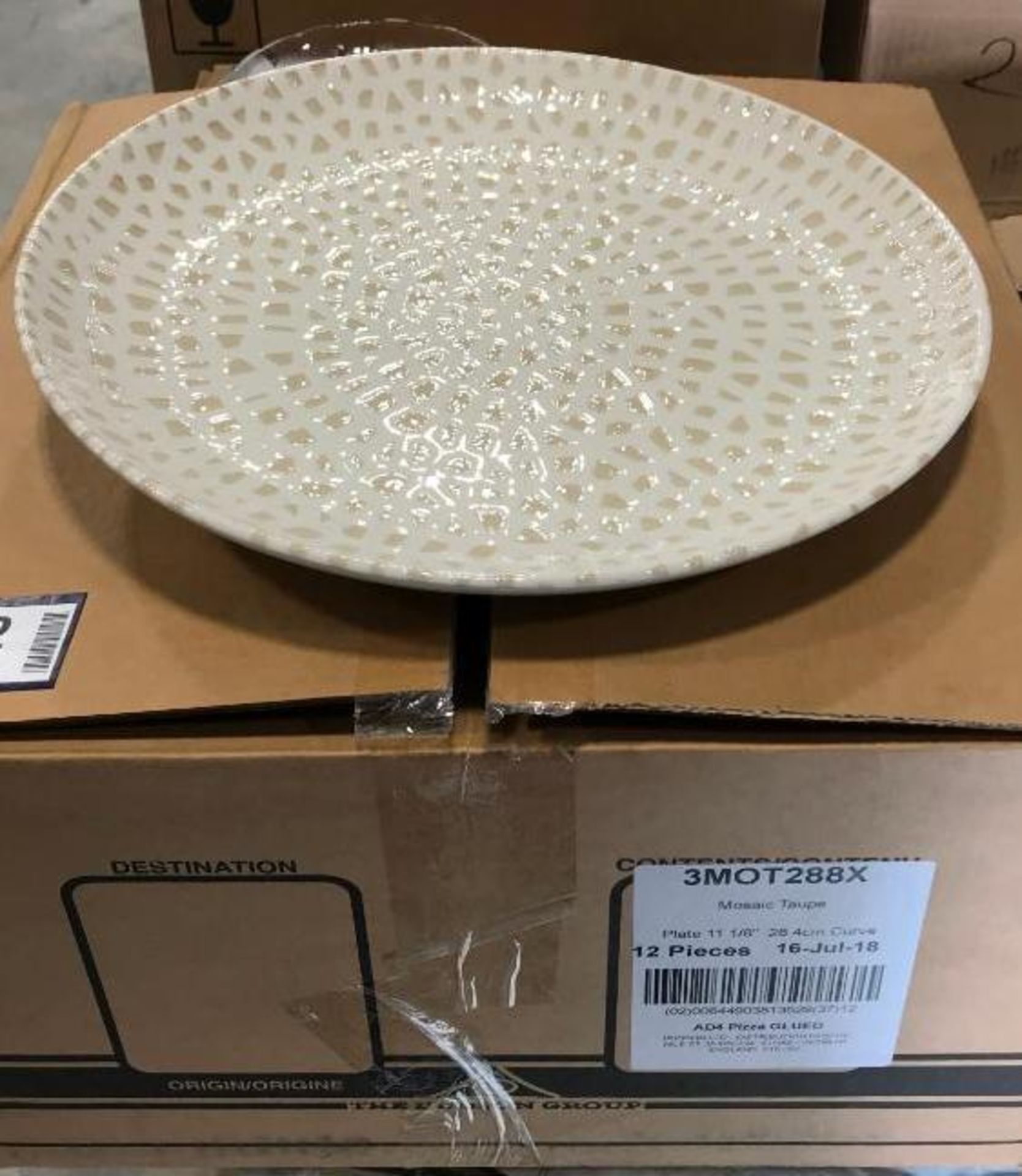 DUDSON MOSAIC TAUPE PLATE 11" - 12/CASE, MADE IN ENGLAND - Image 2 of 5