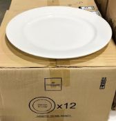 11-7/8" WHITE PORCELAIN PLATES, ARCOROC "INFINITY" R1001 - LOT OF 12 - NEW