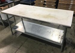 72" X 30" POLY TOP TABLE W/ STAINLESS STEEL FRAME