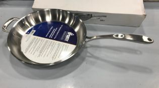 12" STAINLESS STEEL FRYING PAN W/ SOLID METAL HANDLE, UPDATE CFPP-12 - NEW
