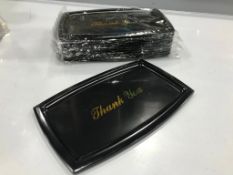 CHEQUE TRAY, BLACK, "THANK YOU" - LOT OF 12 - NEW