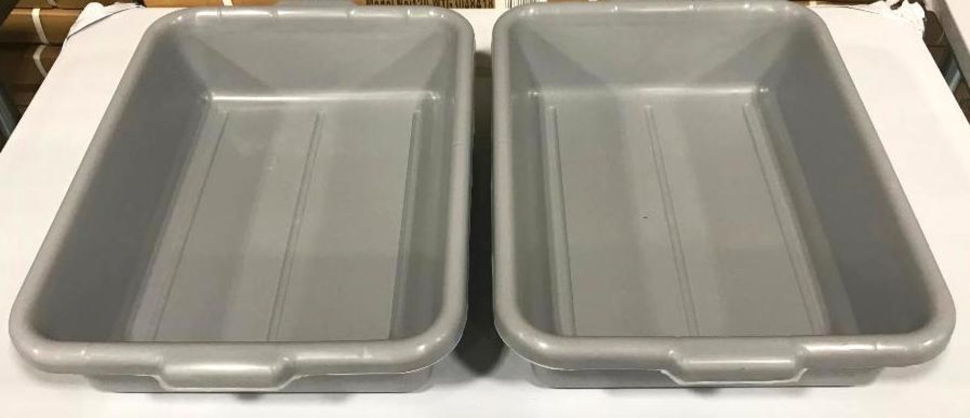 22" X 15.75" X 5.25" HEAVY DUTY GREY POLY TOTES, JR 36500 - LOT OF 2 - NEW