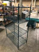 4 TIER GREEN WIRE STORAGE RACK