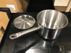 4.5QT HEAVY DUTY STAINLESS SAUCE PAN INDUCTION CAPABLE, JR 47642 - NEW