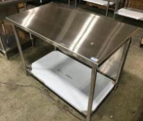 48" X 28" STAINLESS STEEL WORK TABLE W/ UNDERSHELF