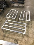 LOT OF (3) USED STAINLESS STEEL DUNNAGE RACKS