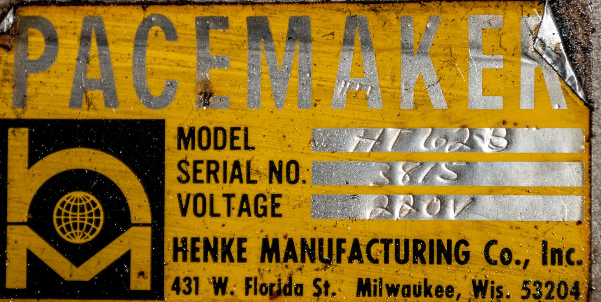 Pacemaker Air Compressor Mdl HT62B, s/n 3815, 220v, 20 hp, Estimate 80 Gal. Horizontal Tank, w/ - Image 2 of 3