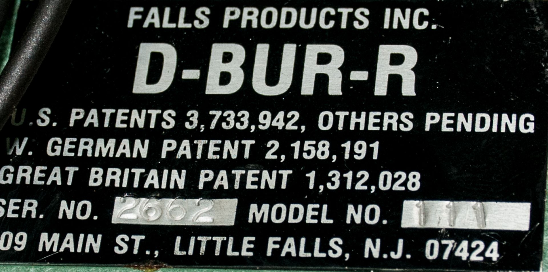 Falls Products D-BUR-R Mdl 111, s/n 2662, 110v Deburring Machine. - Image 2 of 2