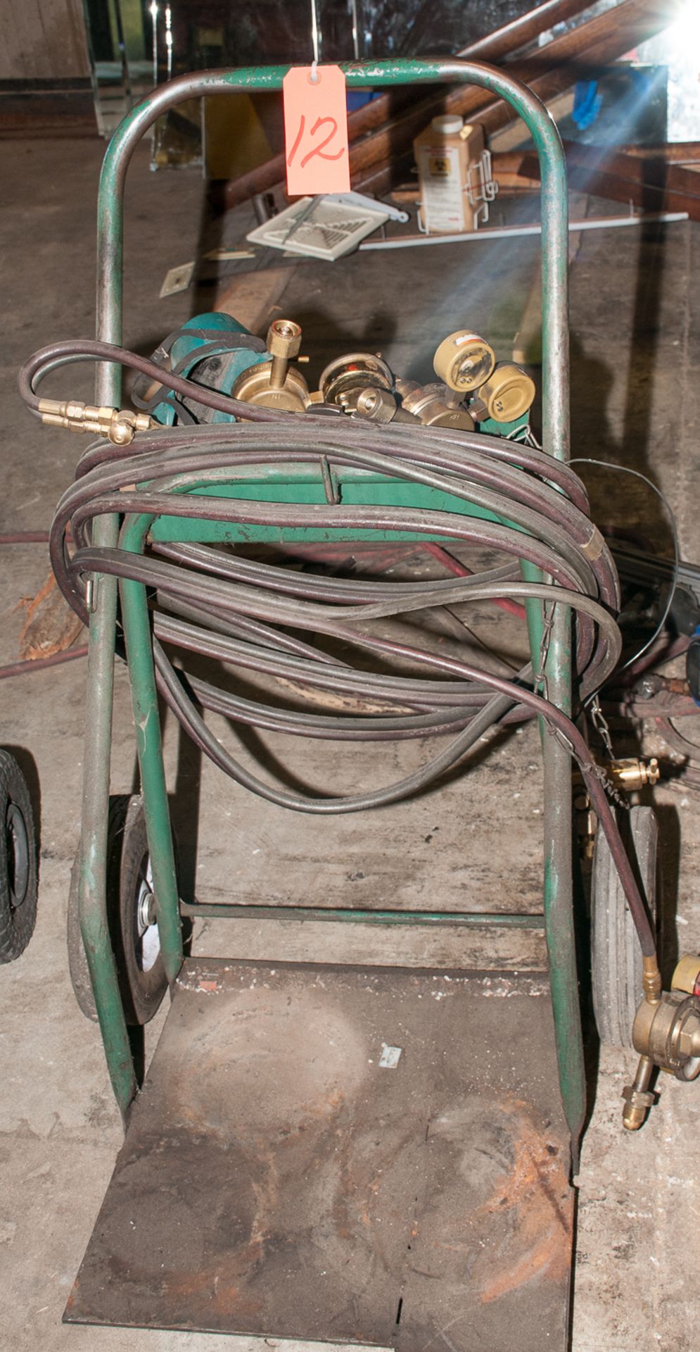 Welding Gas Cart w/ Torch, Hoses and Several Regulators