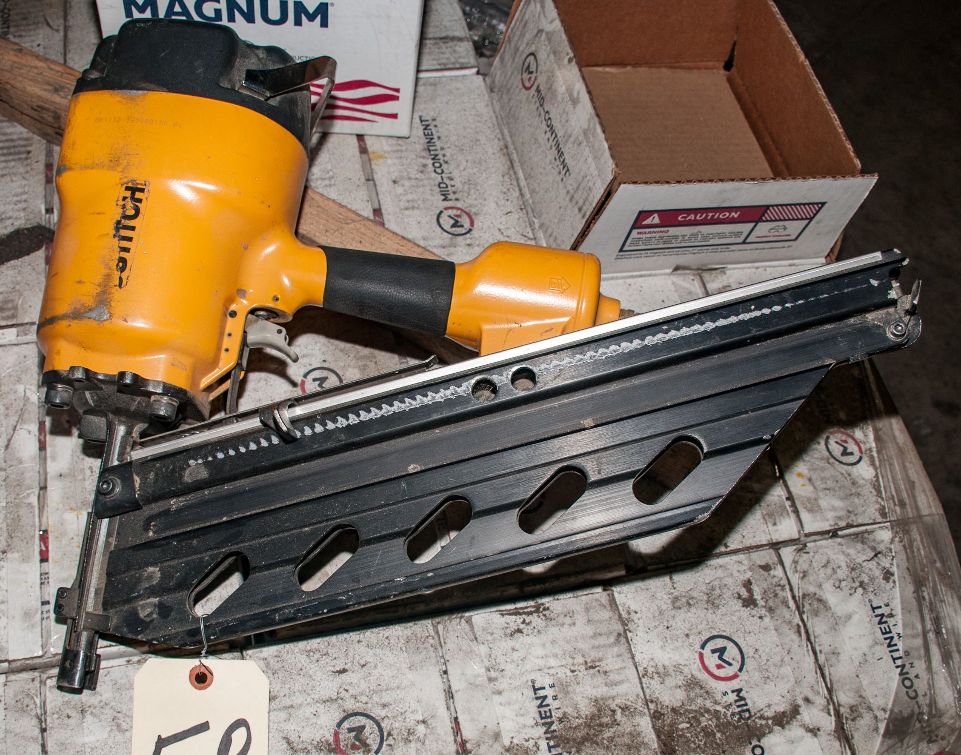 Pallet of 4" Strip Nails and Bostitch 4" Pneumatic Nailer - Image 3 of 3