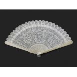 A CHINESE EXPORT IVORY BRISE FAN, QING DYNASTY, QIANLONG PERIOD, CIRCA 1785