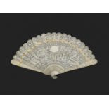 A CHINESE EXPORT IVORY BRISE FAN, QING DYNASTY, JIAQING PERIOD, CIRCA 1810-1820