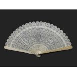 A CHINESE EXPORT IVORY BRISE FAN, QING DYNASTY, QIANLONG PERIOD, CIRCA 1785