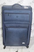 Qubed Navy Blue Designer Suitcase RRP £60 (RET00112943) (Public Viewing and Appraisals Available)