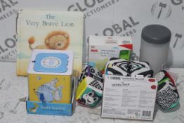 Assorted Items to Include a Peter Rabbit Jack in a Box, Very Brave Lion Book, Tommee Tippee Bottle