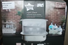 Boxed Assorted Tommee Tippee Super Steam Advanced Electric Sterilisers and Electric Steam