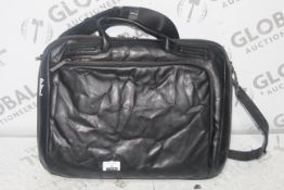 Mat and Nat Black Leather Briefcase Style Laptop Bag RRP£100.00