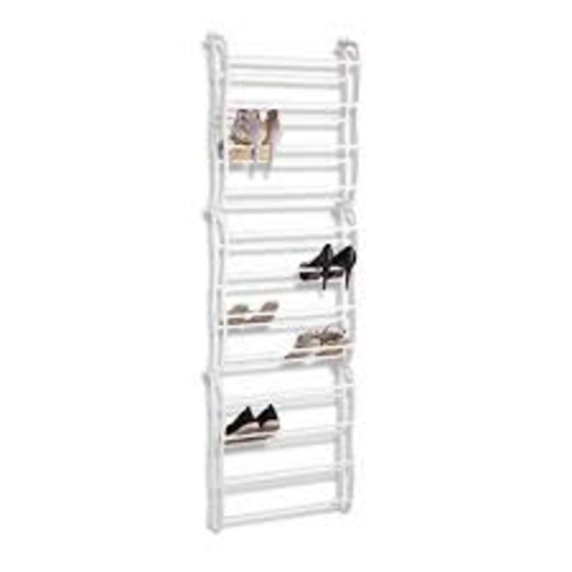 Assorted Items to Include Wenko Wall Mounted Shoe Racks, Wood Luxe Storage Draws and Plastic Shoe