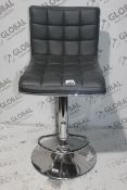 Grey Leather and Chrome Gas Lift Swivel Bar Stool RRP £50 (Public Viewing and Appraisals Available)