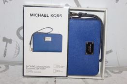 Lot to Contain 2 Boxed Michael Kors Sapphire Sapphino Blue Essential Zip Wallets Combined RRP £70