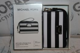 Lot to Contain 2 Michael Kors Black and White Essential Zip Wallets Combined RRP £70