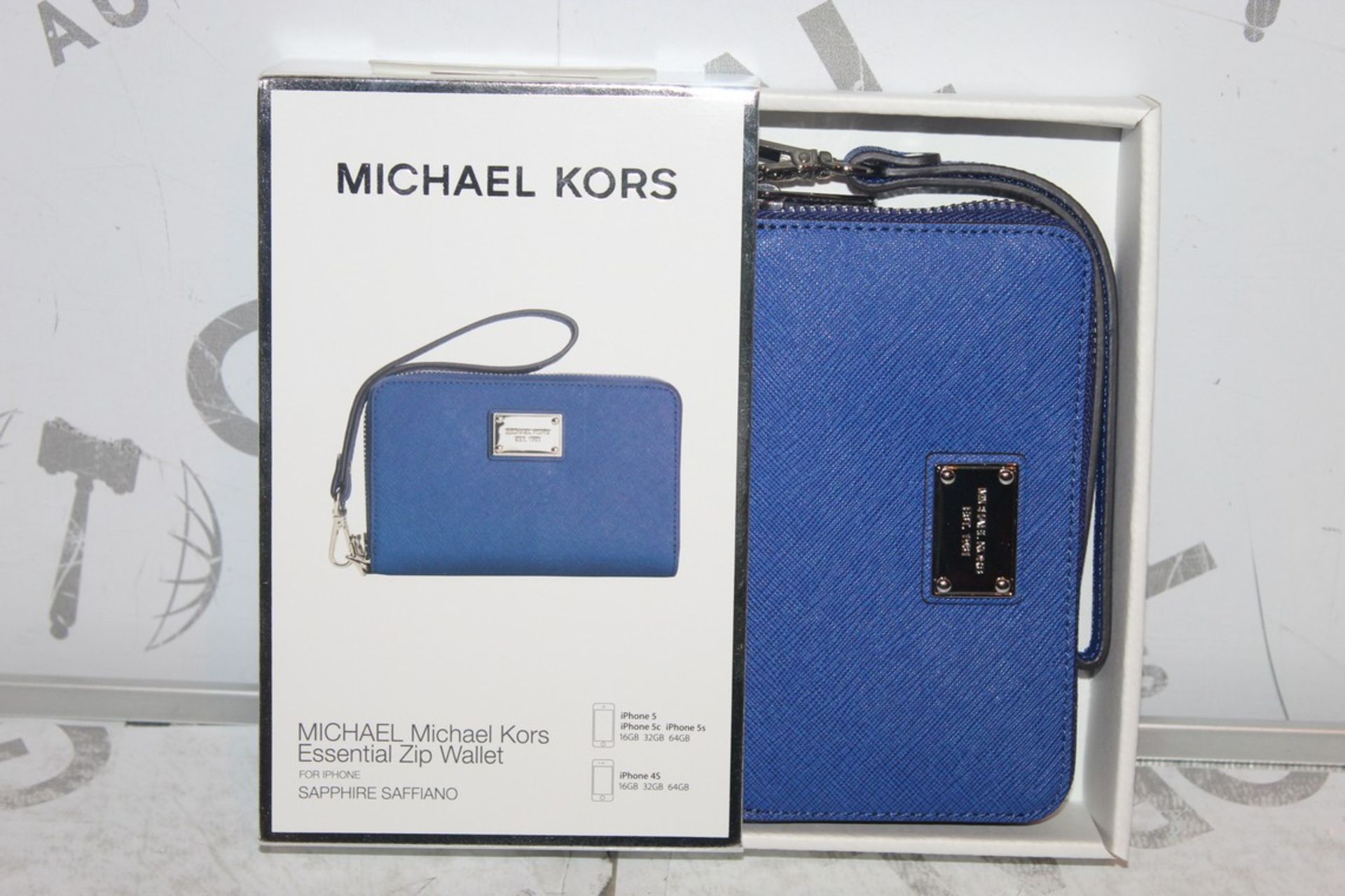 Lot to Contain 2 Boxed Michael Kors Sapphire Sapphino Blue Essential Zip Wallets Combined RRP £70