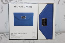 Lot to Contain 2 Michael Kors Sapphino Blue iPad Mini Clutch Cases Combined RRP £80