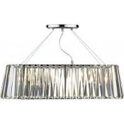 Boxed Dar Bambury Cecilia 3 Light Oval Pendant Light RRP £195 (13822) (Public Viewing & Appraisals