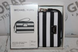 Lot to Contain 2 Michael Kors Black and White Essential Zip Wallets Combined RRP £70