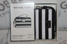 Lot to Contain 2 Michael Kors Black and White Essential Zip Wallets Combined RRP £70