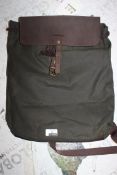 Barbour International Green Waxed Cotton Highbury Archive Olive Waxed Leather Bag RRP £160 (3983833)