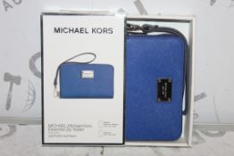 Lot to Contain 2 Boxed Michael Kors Sapphire Sapphino Blue Essential Zip Wallets Combined RRP £70