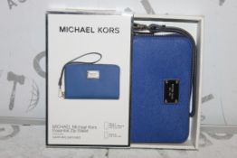 Lot to Contain 2 Boxed Michael Kors Sapphire Sapphino Blue Essential Zip Wallets Combined RRP £70