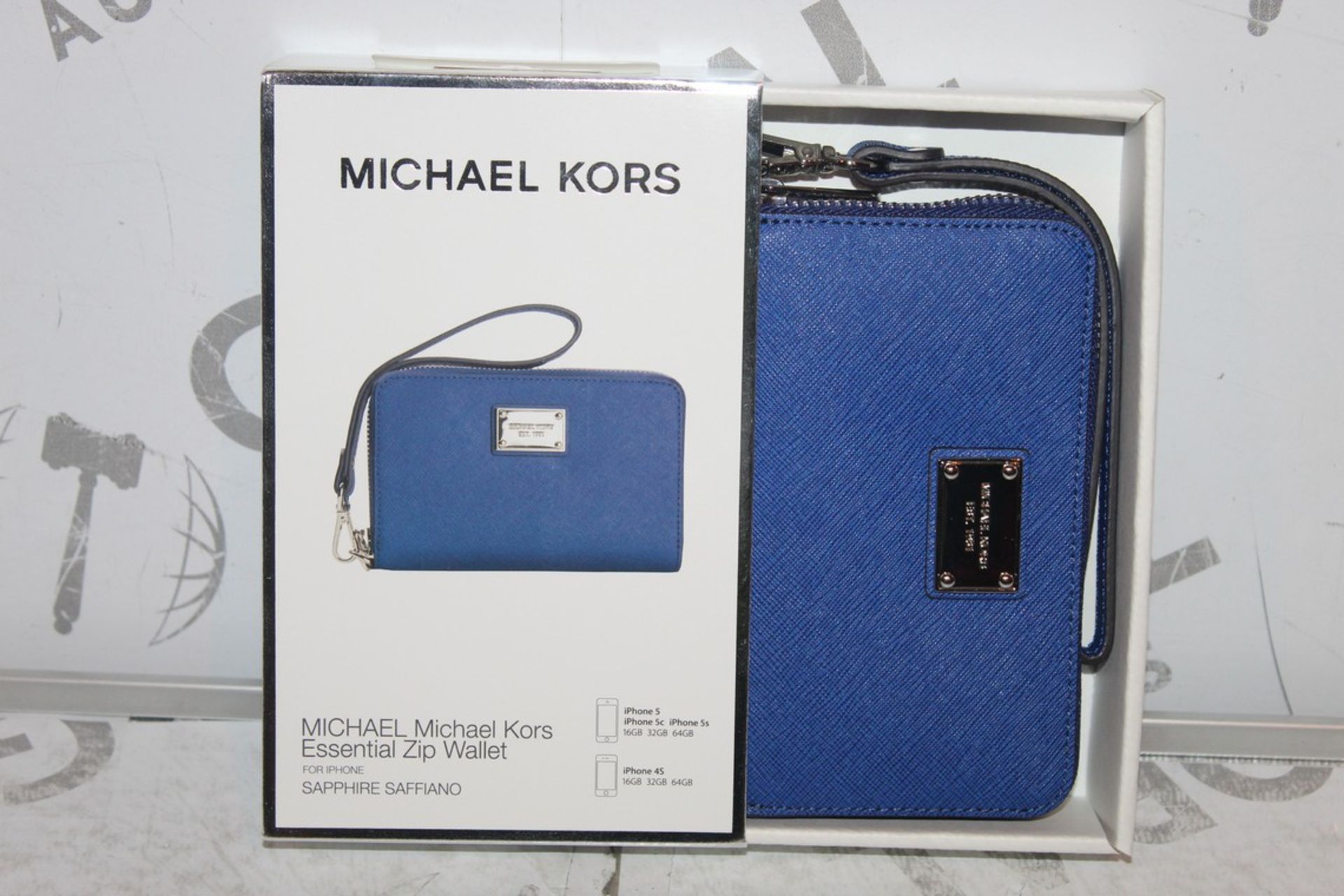 Lot to Contain 2 Boxed Michael Kors Sapphire Sapphino Blue Essential Zip Wallets Combined RRP £70