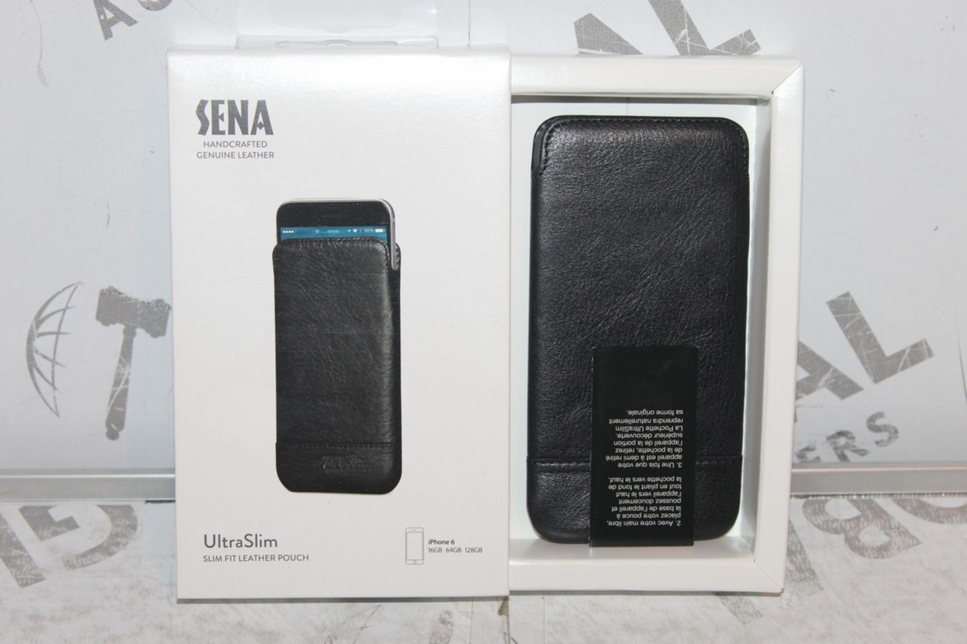 Lot to Contain, 10 Boxed Brand-new Sena, Hand crafted Genuine Leather, Slim fit Leather Pouched