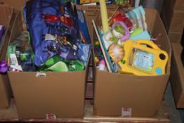Lot to Contain 3 Boxes Of Asssorted Childrens Toy Items, Coco Scoops Squishamal, Little Tykes Wind