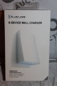 Lot to Contain 6 Boxed Blue Flame 6 Device USB Wall Chargers with Smart Charge Technology Combined