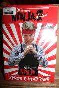 Box to Contain 12 Brand New Kitchen Ninja Kungfu Cooking Apron and Headband Set for Children