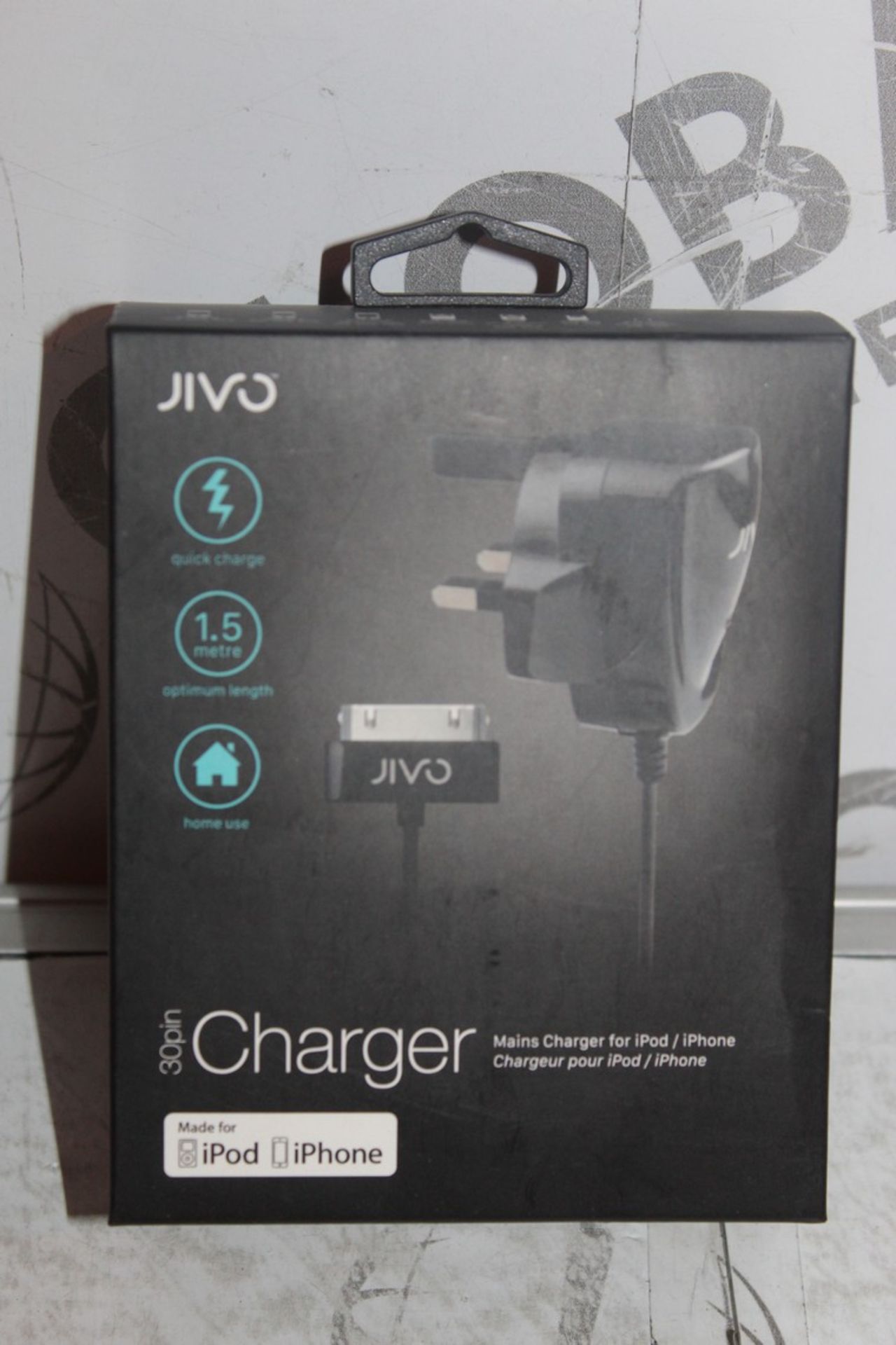 Lot to Contain 5 Boxed Jivo iPhone and iPod Chargers Combined RRP £50