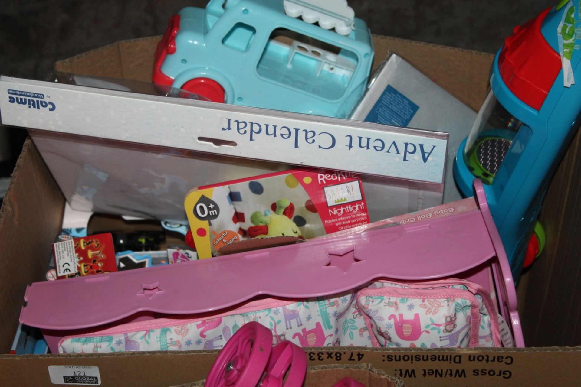 Box to Contain a Large Assortment of Items to Include Advent Calendars, Children's Vacuums, Let It