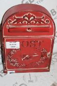 Boxed Designer Floral Printed Post Box RRP £40 (16404) (Public Viewing and Appraisals Available)