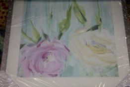 Lot to Contain 2 Assorted Canvas Wall Art Pictures to Include the Floral Print and the Lonely Meadow