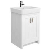 Boxed White Traditional Belfast Bathroom Unit (Part Lot) (Public Viewing and Appraisals Available)
