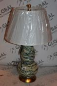 Boxed Safavieh Ceramic Base Fabric Shade Table Lamp RRP £120 (16367) (Public Viewing and